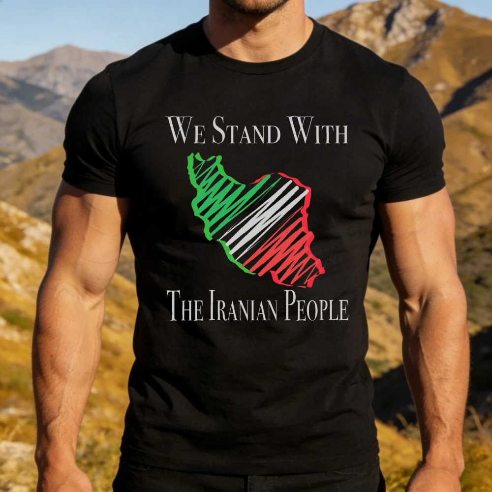 

Human Rights for Iran Graphic TShirt Iran Support Activist Daily Life Outfit Men Women Unisex Cotton Shirt Iranian Support Tops