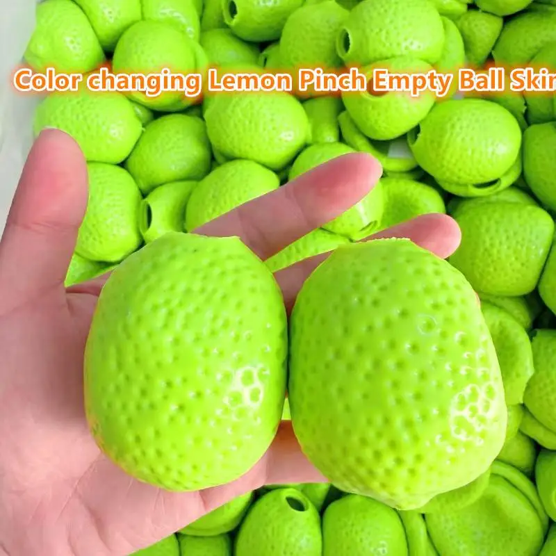 1/2PCS Color Changing Lemon Stress Ball Squeeze Thermochromic Fruit  Slow Rising Fidget Ball ASMR Sensory Anxiety Relief