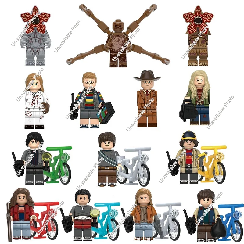 G0186 G0193 G0194 Stranger Building Blocks Assemble Things Bricks Mini Action Toy Figures Movies Dolls Gifts For Children Kids