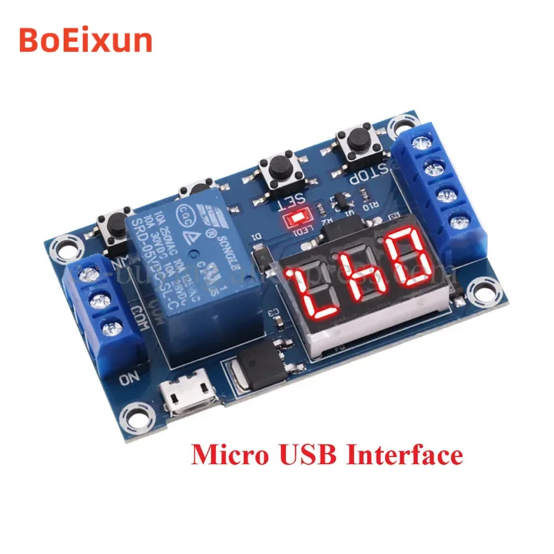 DC 6-30V Support Micro Type-c USB 5V LED Display Automation Cycle Timer Delay Control Off Switch Relay Module 6V 9V 12V 24V
