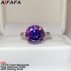 1/2/3/5 Carat Purple Moissanite Rings Sparkling s925 Silver Moissanita Lab Diamond Gems Plate Pt950 Finger Ring Fine Jewelry GRA