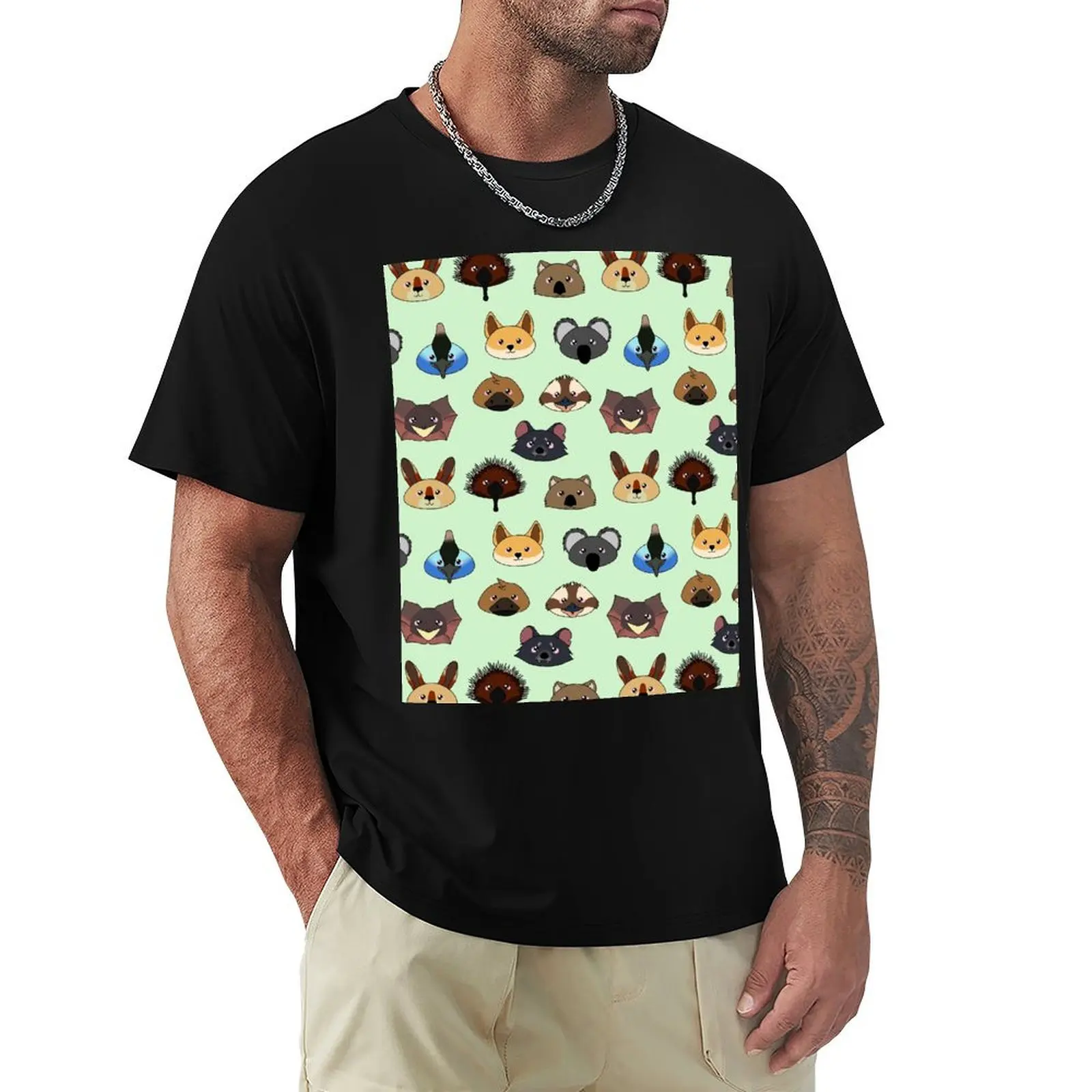 

Just a bunch of cute australian animals - Australian animal design T-Shirt Plus Size Simple Casual Top