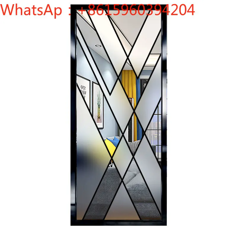 Simple modern home improvement living room art glass screen partition porch bedroom room wall frosted craft tree