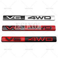 3D V6 4WD Car Trunk Zinc Alloy Adhesive Badge Emblem Rear Body Tailgate Adhesive Badge for Toyota Prado Land Cruiser 4Runner