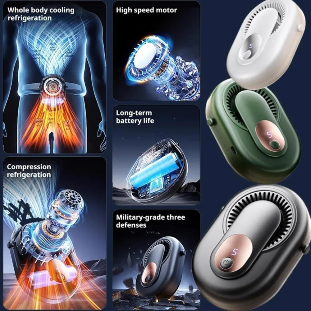 Portable Outdoor High-speed Waist-hanging Fan Durable Hand-held Lightweight Waist Fan Easy to Carry Household Appliances Fans