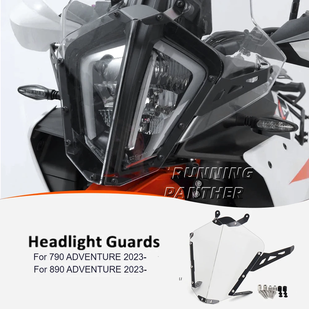 

Motorcycle Headlight Protector For 790 890 Adventure R Transparent Lens Headlamp Guard Lights Guard Cover