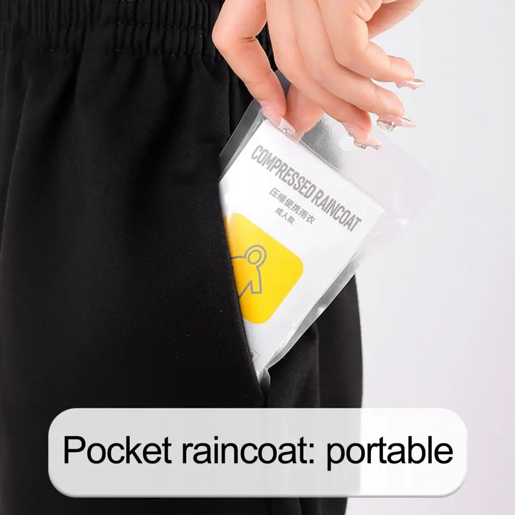 Disposable Rainwear  Practical Elastic Cuff Transparent  Portable Compression Disposable Slicker for Outdoor Activities