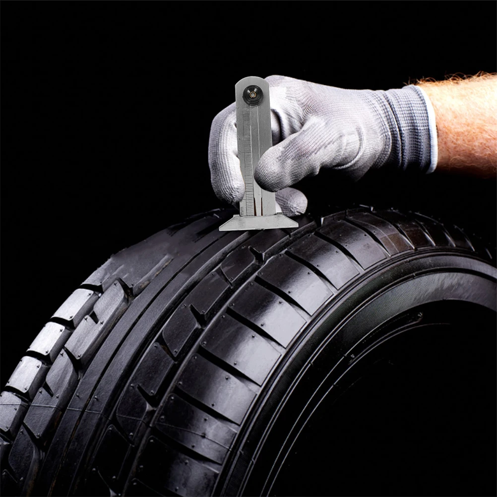 

2 Pcs Measuring Table Tire Tread Ruler Cars Measurement Iron Depth Gauge Tool for Automotive Tools