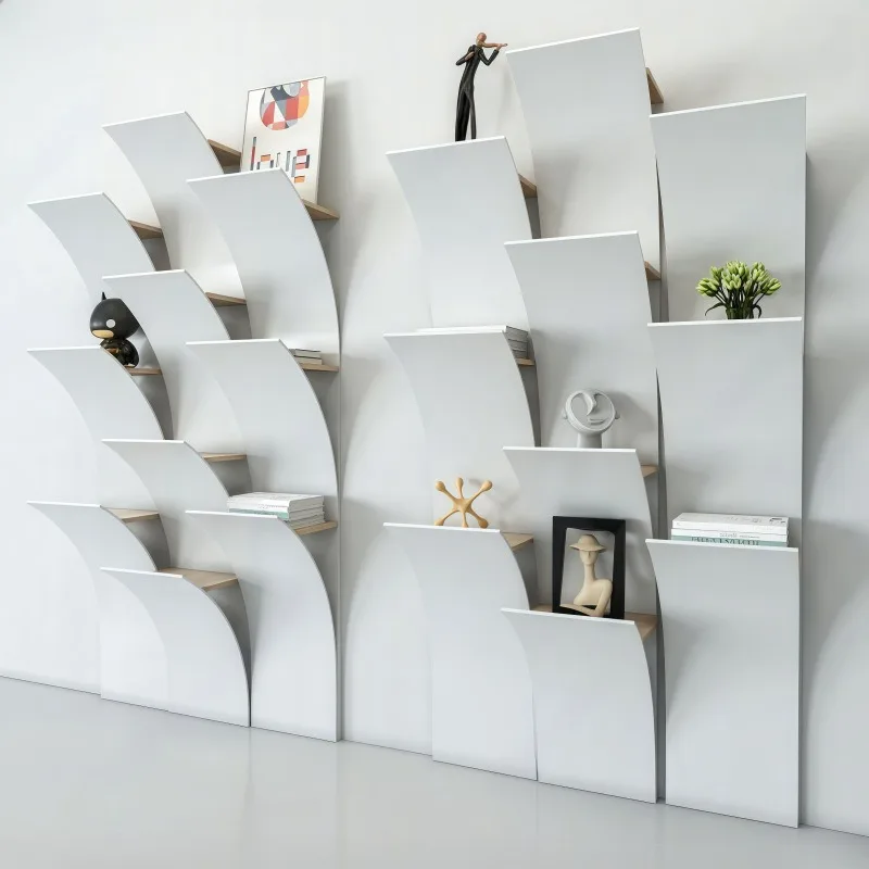 Nordic paint bookshelf creative art bookcase, modern wall-mounted locker