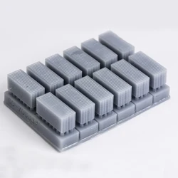 12PCS 1/700 Scale Modern 20 Foot Standard Container Model Uncolored 3D Print Cargo Box Parts for Simulation Ship Port Decoration