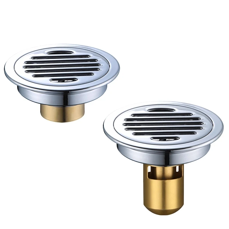 Deodorizing Floor Drain Copper Bathroom Balcony Shower 10cm 12cm Electroplated Insect Proof And Deodorizing Drainage Device