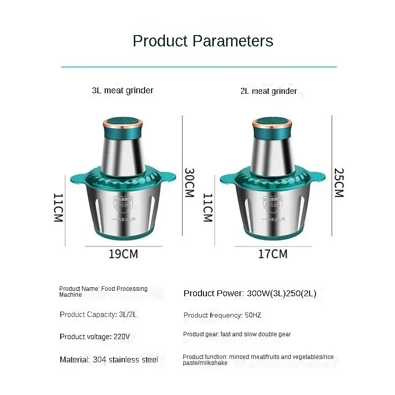 Hachoir à viande électrique de grande capacité domestique, petit, multifonctionnel, remplissage de pâte, machine de cuisson en acier inoxydable, 2024