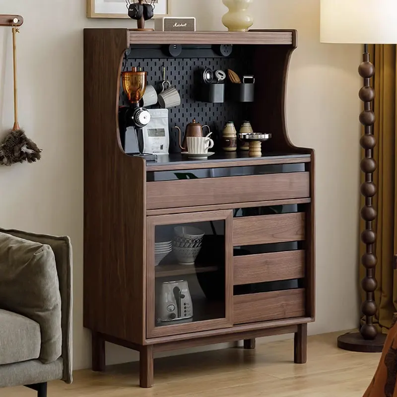 

Customizable Nordic Solid Wood Black Walnut Side Cabinet