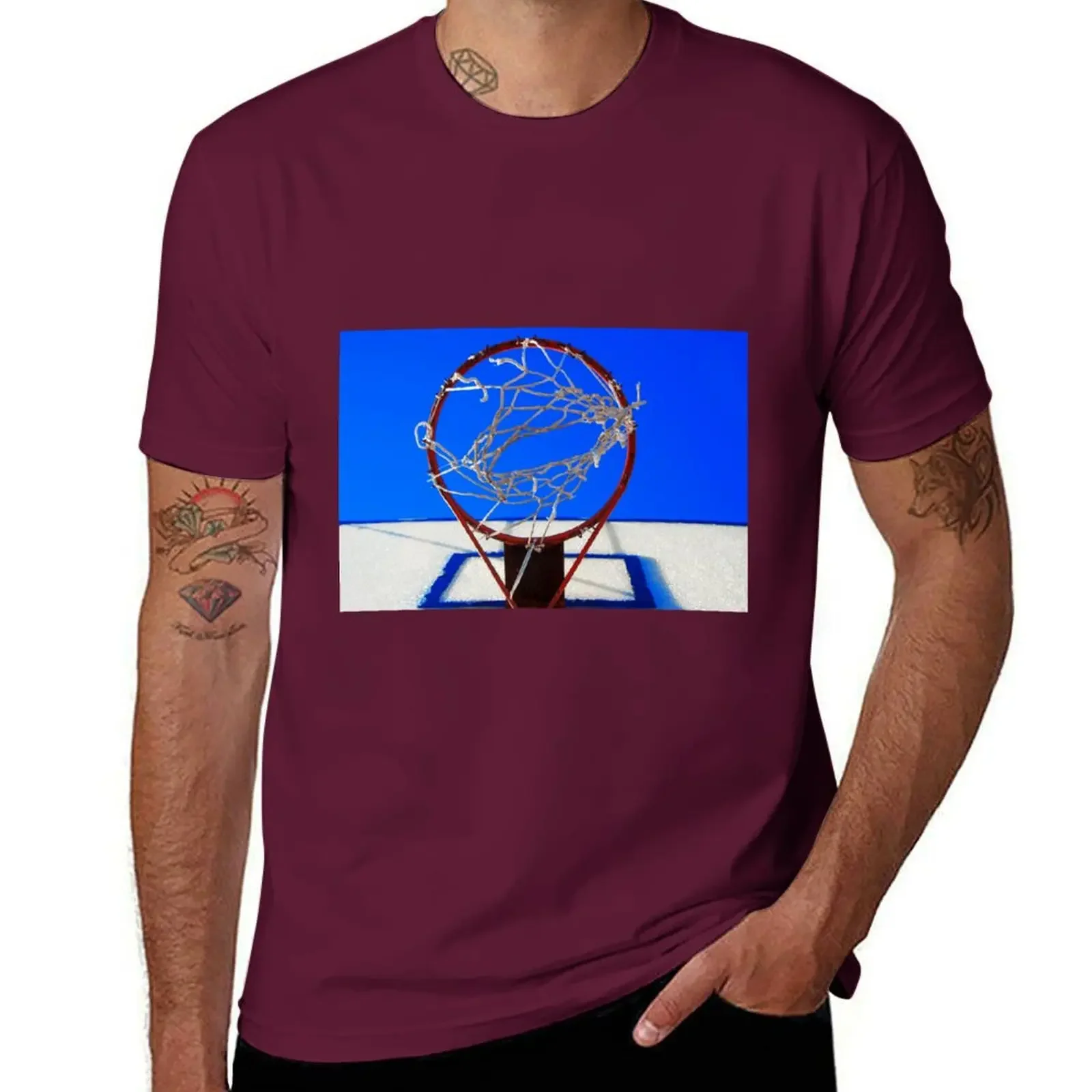 Vamos jogar basquete t-shirt para homens, animal print, roupas vintage, engraçado