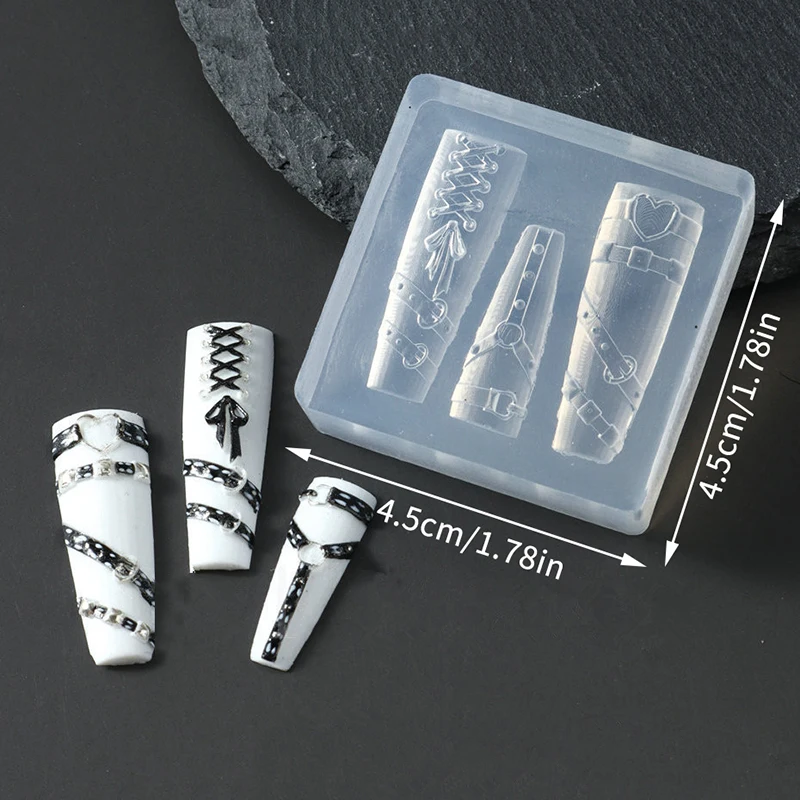 French Bow Silicone Molds For Nail Charms Carving Stamp Mould For Nail Art Decoration Nails Accessories DIY
