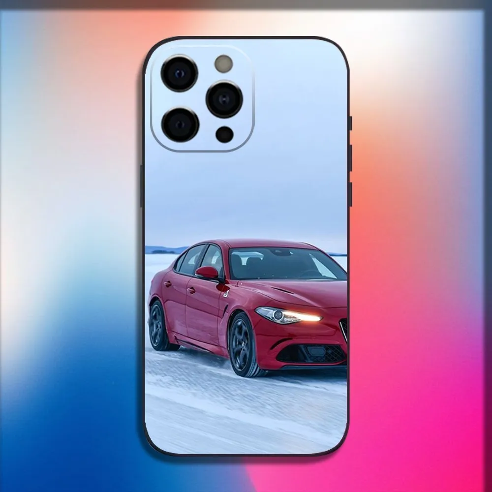 AlfaeS Cool R-RomeoS-S Car Phone Case For iPhone 16,15,14,13,12,11,Pro,X,XS,Max,XR,Plus,Mini Soft Black Cover