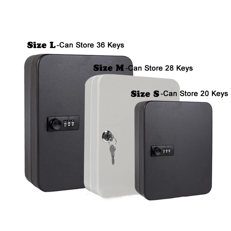 Password Key Lock Box Keys Safe Storage Box Combination/Key Lock Spare Car Keys Organizer Box For Home Office Factory Store Use