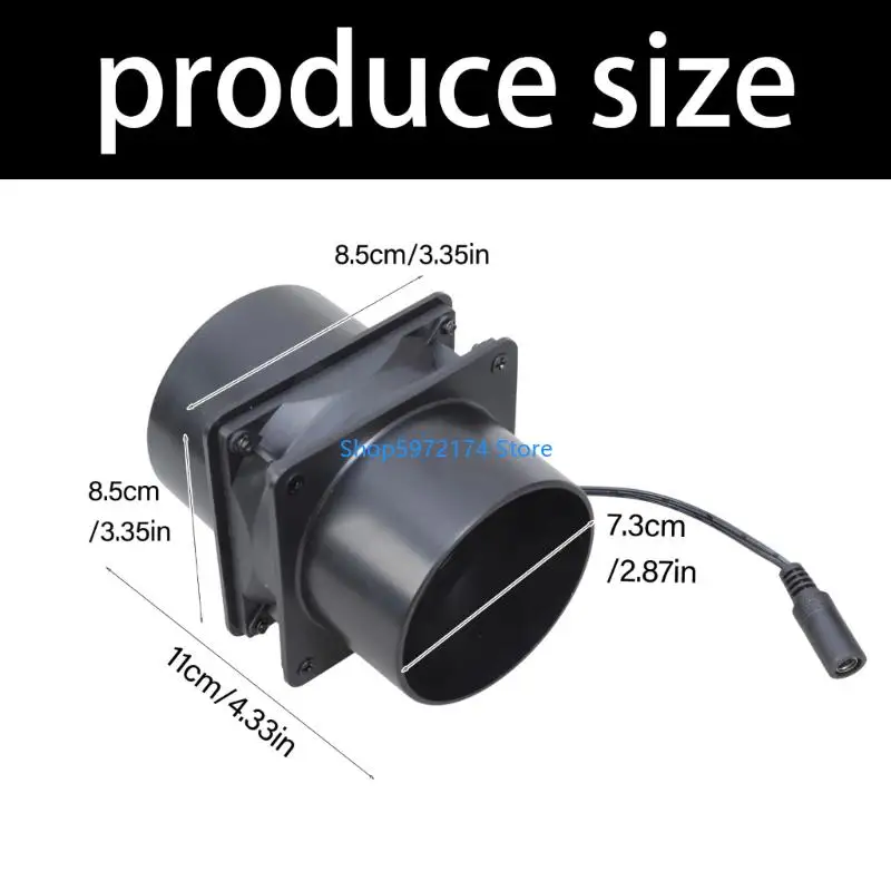 Y3NB 8cm Duct Fan 12V Adjustable Speed Motor For 3D Printer Enclosure Bathroom Ventilation And Workshop Air Circulation view 6