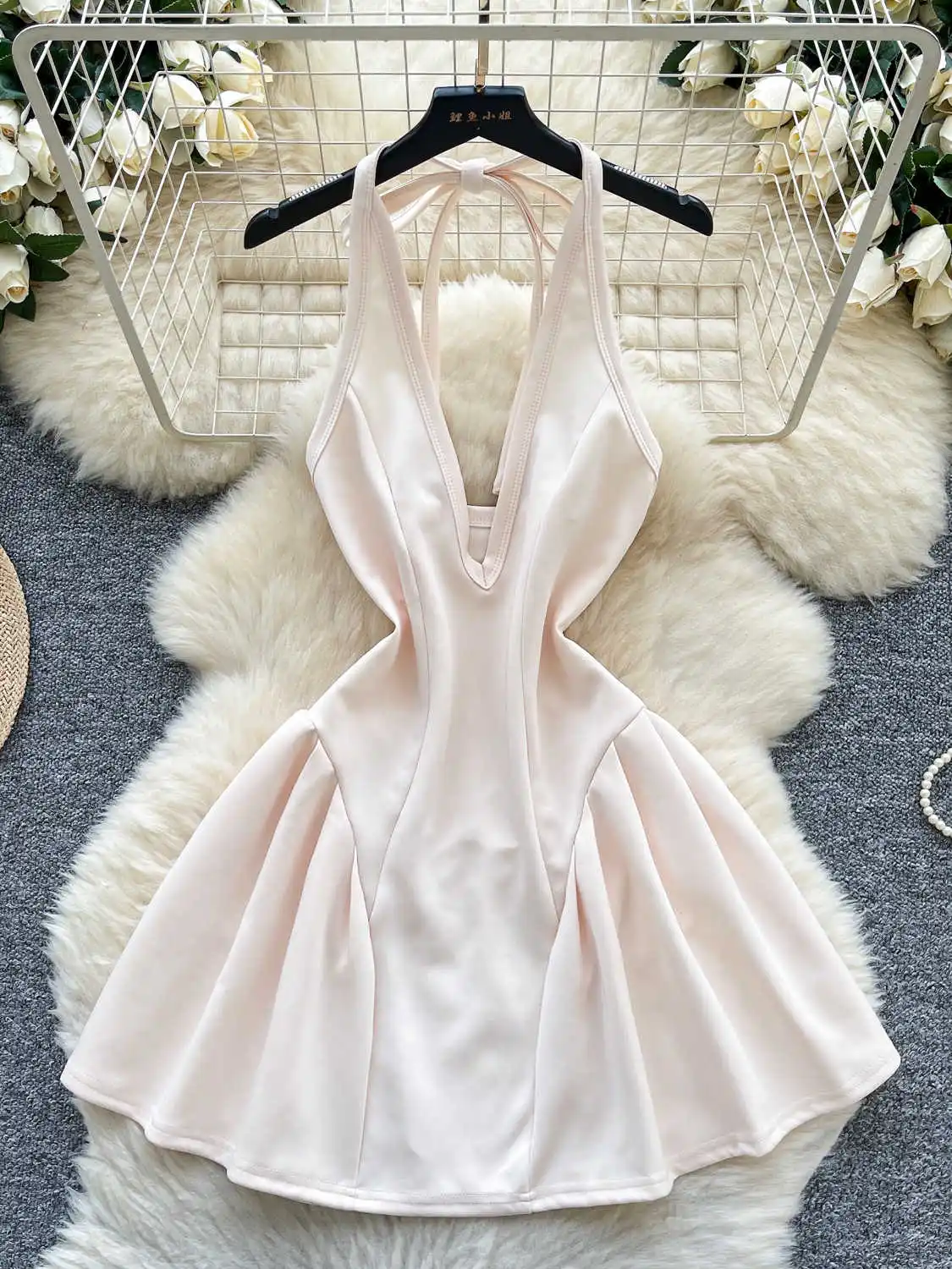 

Женское абрикосовое вечернее платье 90-х годов, винтажное элегантное мини-платье трапециевидной формы с открытыми плечами и глубоким V-образным вырезом Y2k, цельные платья, одежда, лето 2025