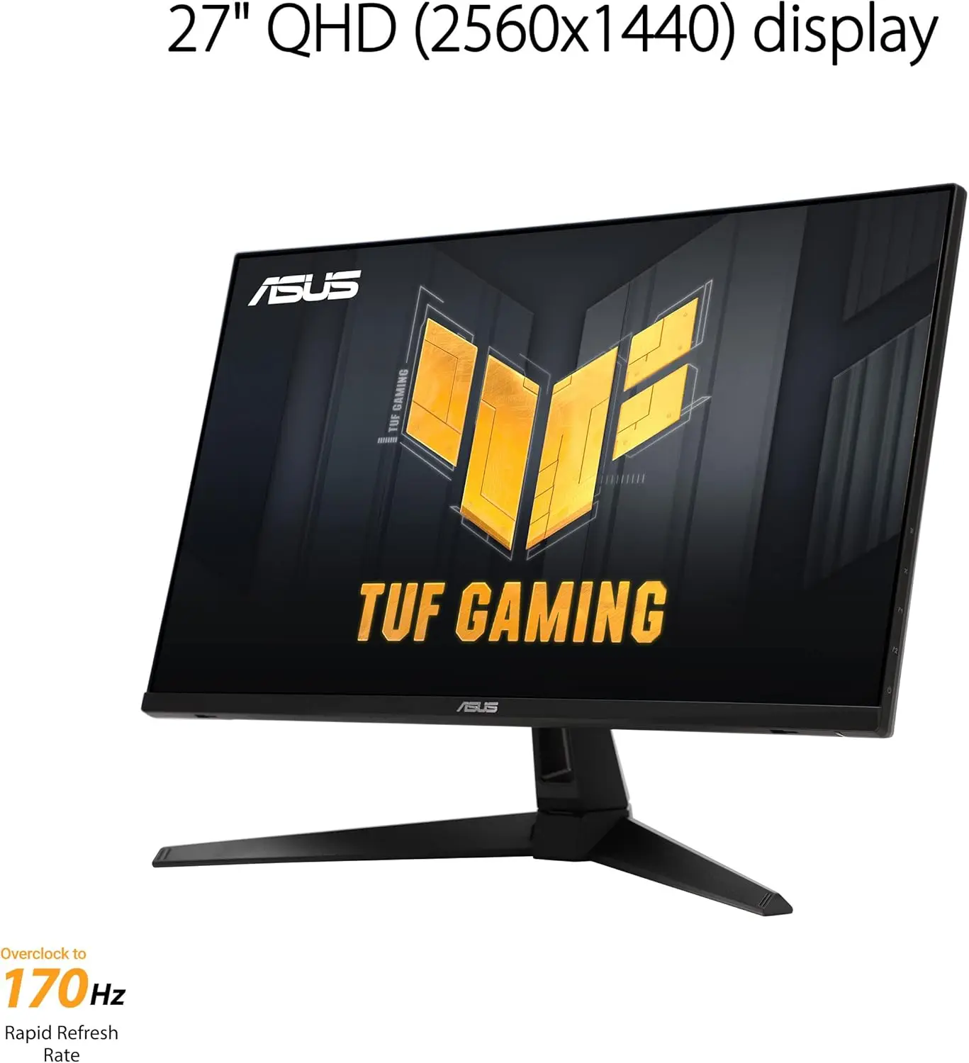 ASUS TUF Gaming 27” 1440P Monitor (VG27AQA1A) - QHD (2560 x 1440), 180Hz (Supports 144Hz), 1ms, Extreme Low Motion Blur Freesync