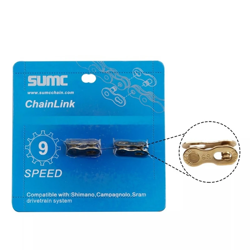 2 Paar SUMC Fahrradkette Missing Link 6/7/8/9/10/11/12 Geschwindigkeit MTB Rennrad Wiederverwendbare Kette Magic Verschluss Gold Bunte Quick Link – Detail 11