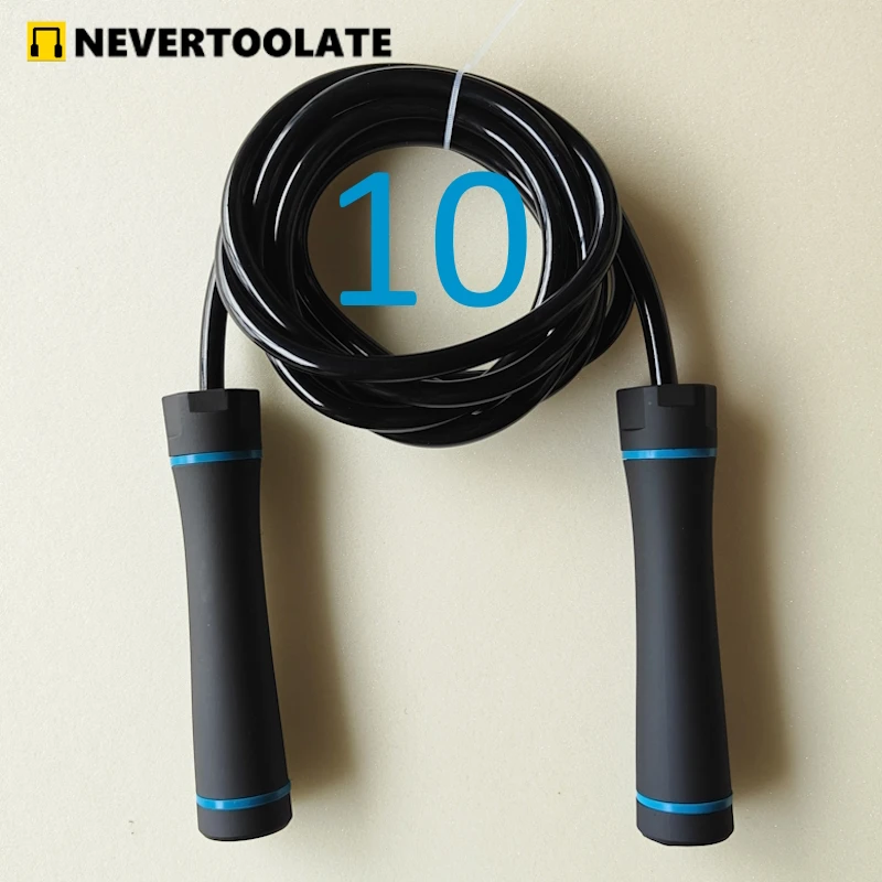 NEVERTOOLATE NO logo HEAVY 490 gram 10mm diameter PVC solid jump rope fitness HIIT 3 meter adjustable skipping rope RA RUSH