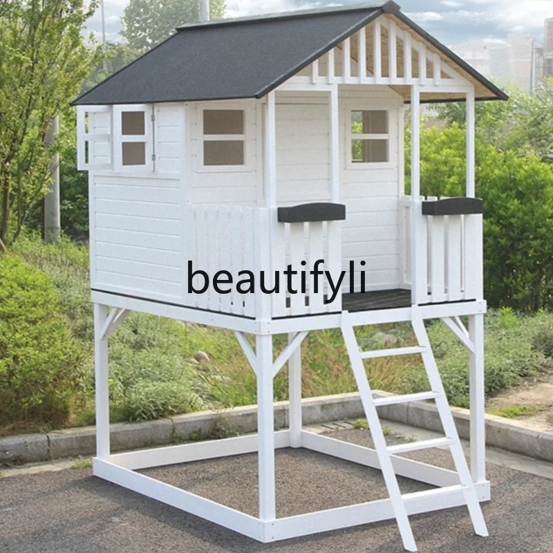 

Custom Courtyard Small Wooden House Outdoor Game Assembly Tree House Anti-Corrosion Wood Mobile Pavilion Solid Wood House