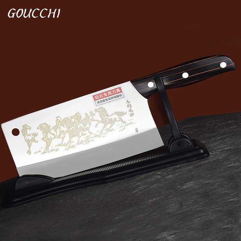 

Germany Steel Kitchen Knife 9cr18mov Cleaver Stainless Steel Chef's Knife Razor Sharp Blade Wood Handle Slicing Knives