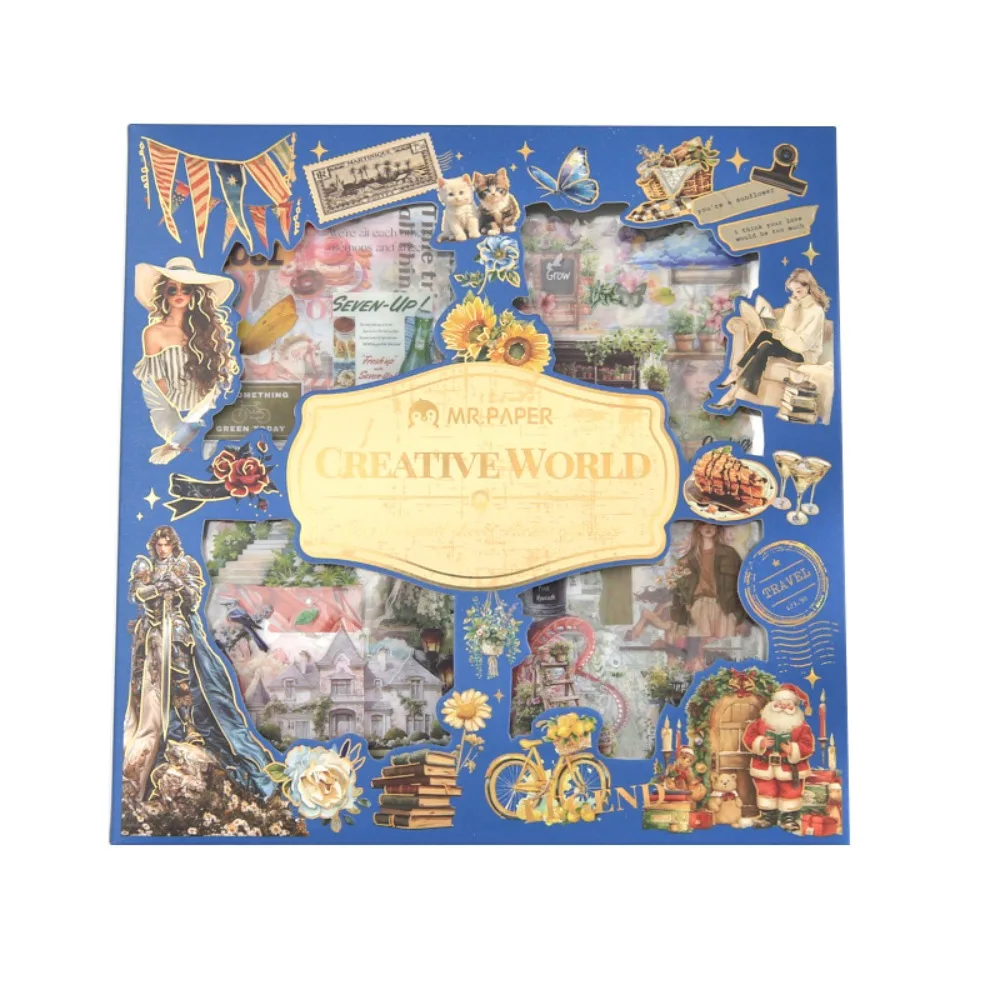 

100pcs Creative World Creation Series Scrapbook Sticker DIY Cartoon Handbook Sticker Gift Diary Sticker Stationery Supplies
