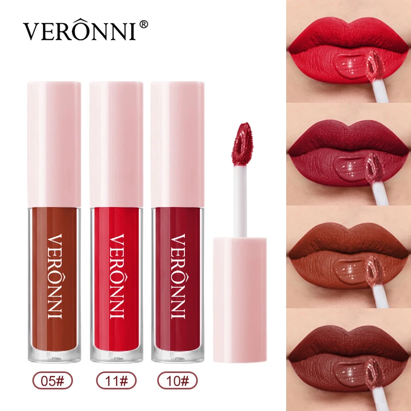 12 color Matte Velvet Lip Gloss Waterproof Lasting Liquid Lipstick Non-stick cup Lips tint Makeup Lip Glaze Red Lip Stain Beauty