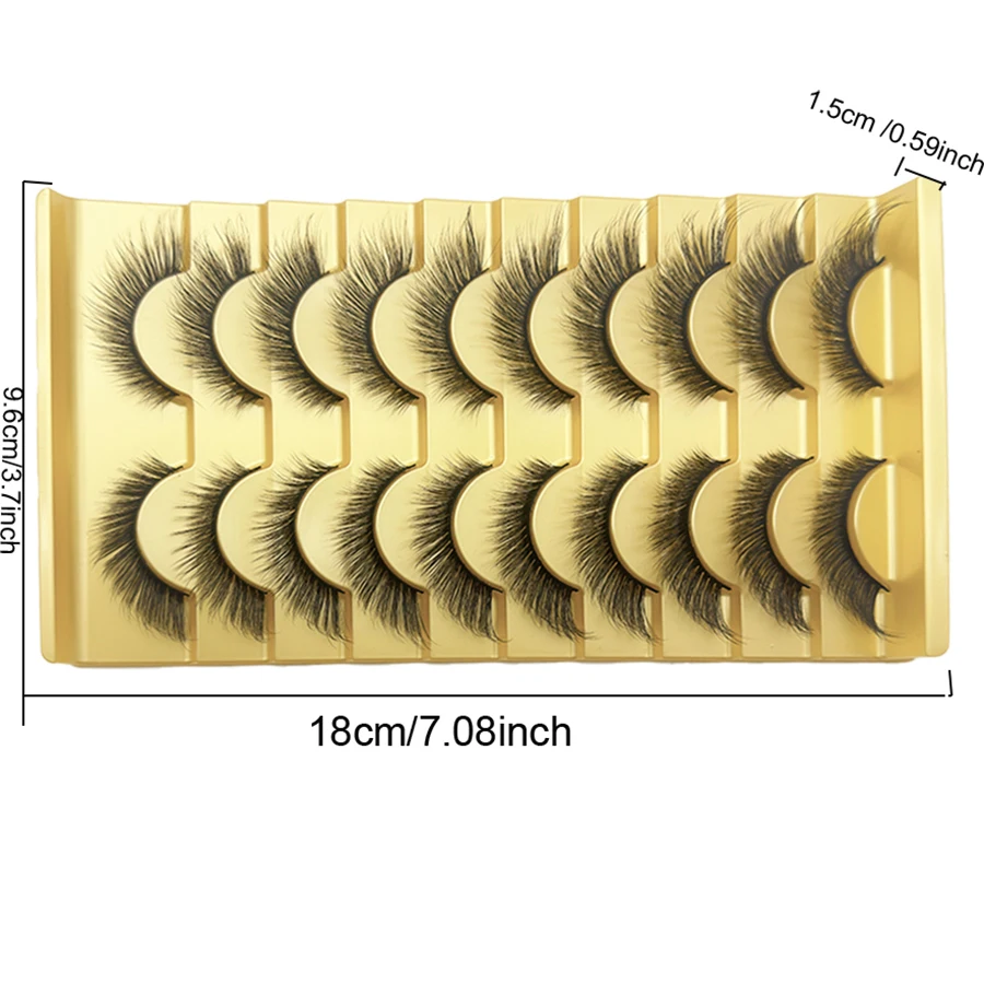 10 أزواج من الرموش الصناعية الكاملة ثلاثية الأبعاد من مانجو آي - تعزيز مكياج العين مع رموش صناعية ممدودة في نهاية العين #5