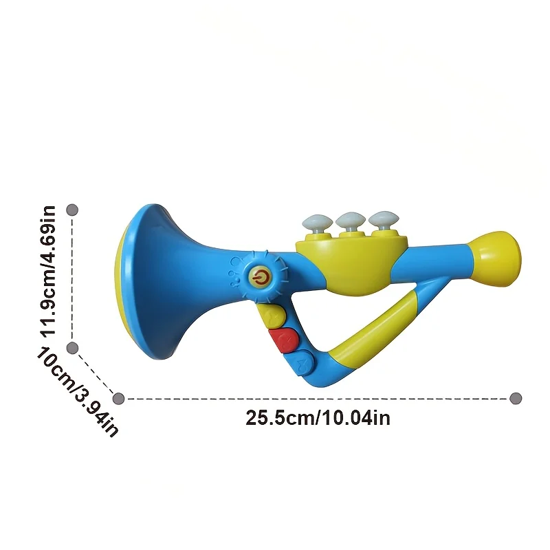 子供用トランペットおもちゃ 音楽学習楽器 対象年齢3歳以上 子供向け教育音楽ギフト、誕生日パーティーパフォーマンストランペット