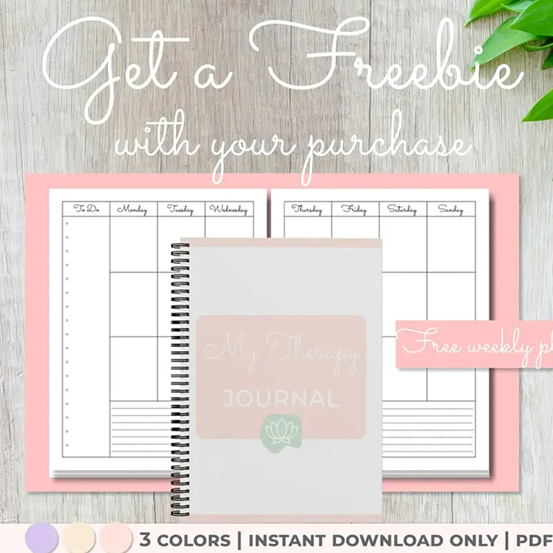 Mental Health Anxiety Planner Anxiety & Depression Therapy Worksheets Self Care Planner DBT Diary Mood Tracker Anxiety Journal