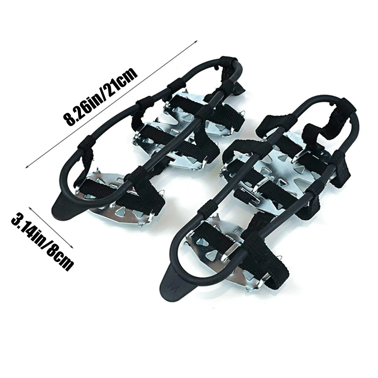 مسامير الأحذية المضادة للانزلاق الأشرطة الجر المرابط المسامير الجليدية للأحذية لفصل الشتاء المشي لمسافات طويلة تسلق الصيد الرحلات في الهواء الطلق #6