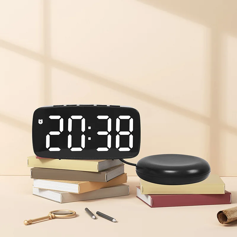 Digital Clock Temperature Humidity  Date and Day of the Week Display Dual Alarms Snooze Function  3 Brightness Settings 12/24-Ho