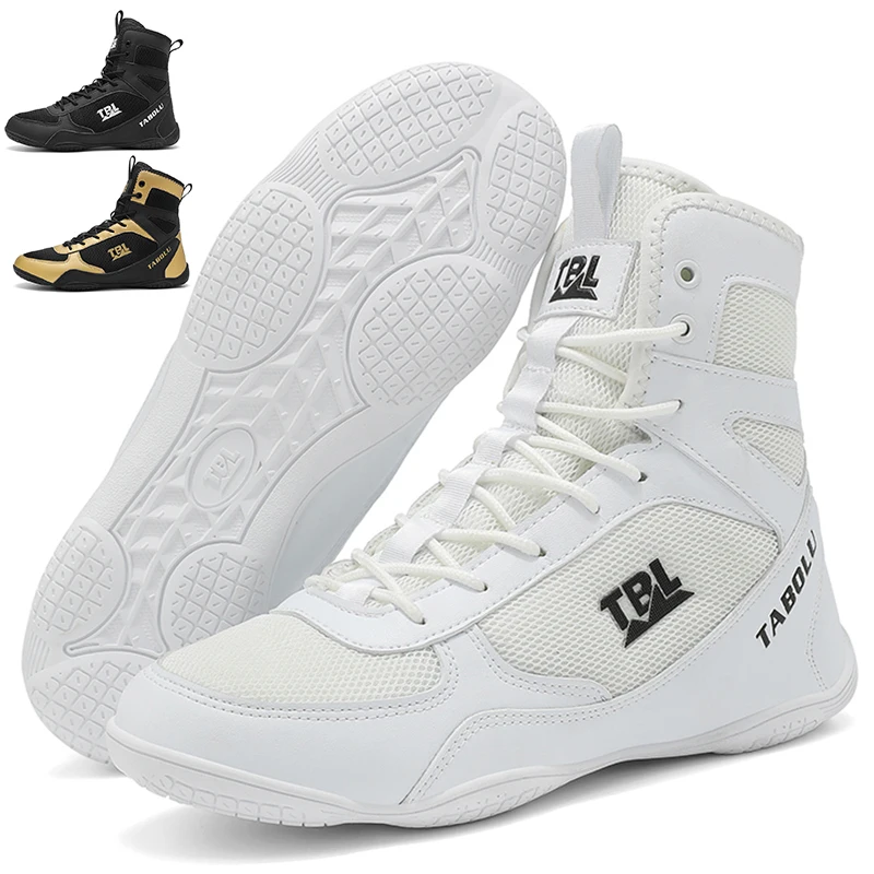 

Новые боксерские кроссовки, мужские белые профессиональные легкие тренировочные борцовские кроссовки, боевые сандалии, тяжелая атлетика, кроссовки для приседаний