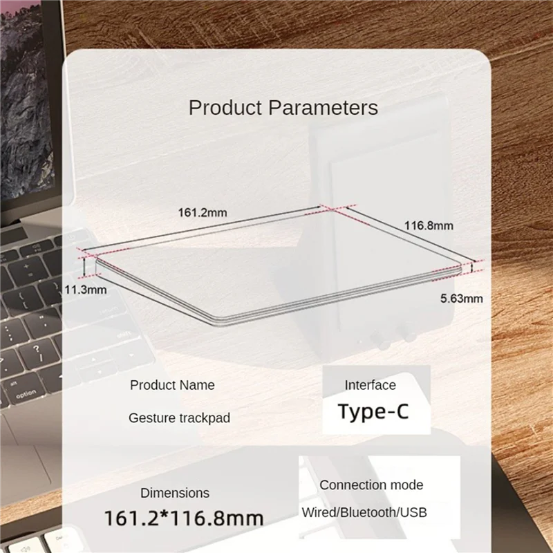 A14M 2X Bluetooth Touchpad Wielofunkcyjny Gesty Trackpad Bezprzewodowy Touchpad z Możliwością Ładowania do Laptopa Ipad IOS Mac, Biały