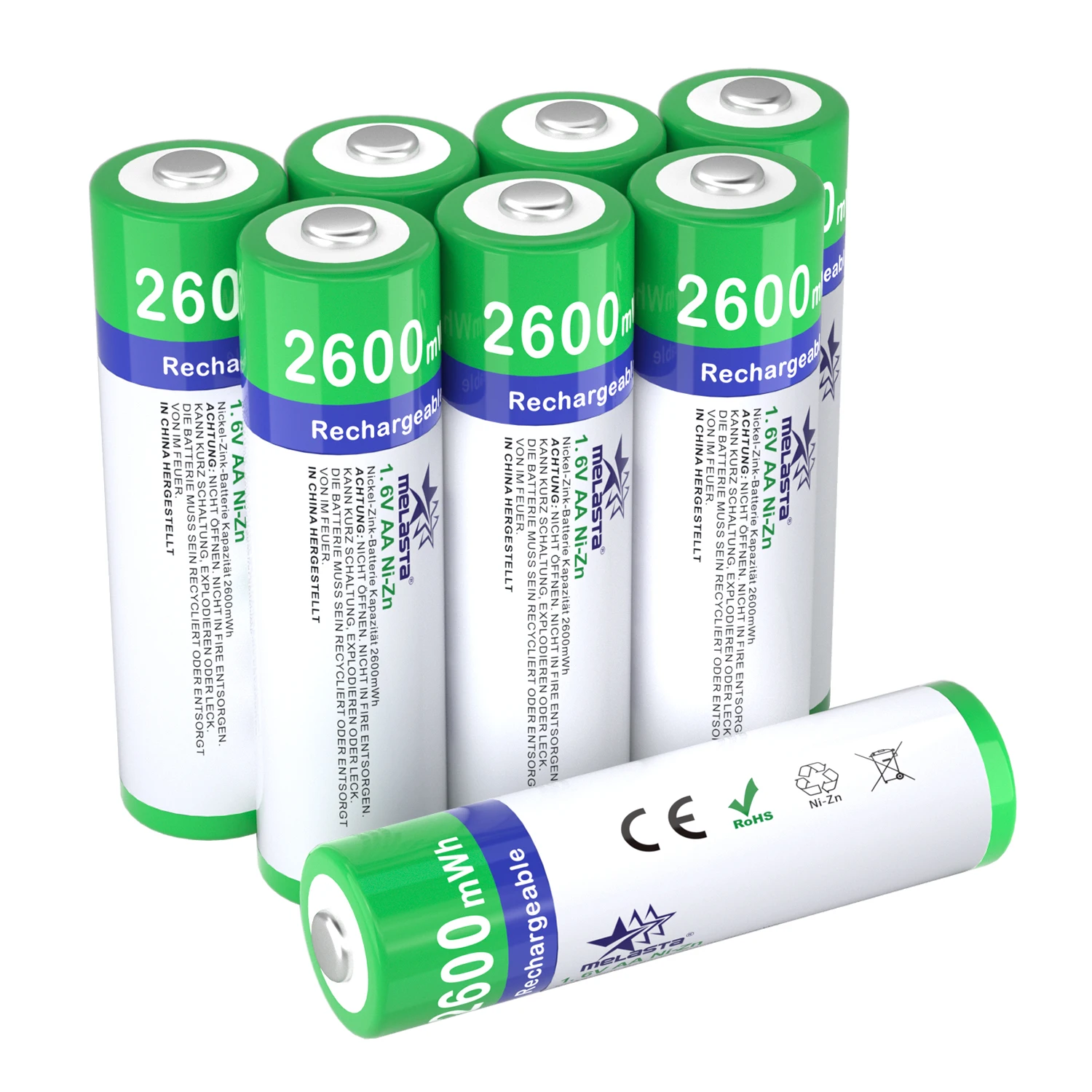 Melasta NIZN AA 1.65 فولت 2600mWh بطارية قابلة للشحن مع 4 فتحات LED شاحن USB Ni-Zn بطاريات قابلة للشحن للعب كاميرا MP3