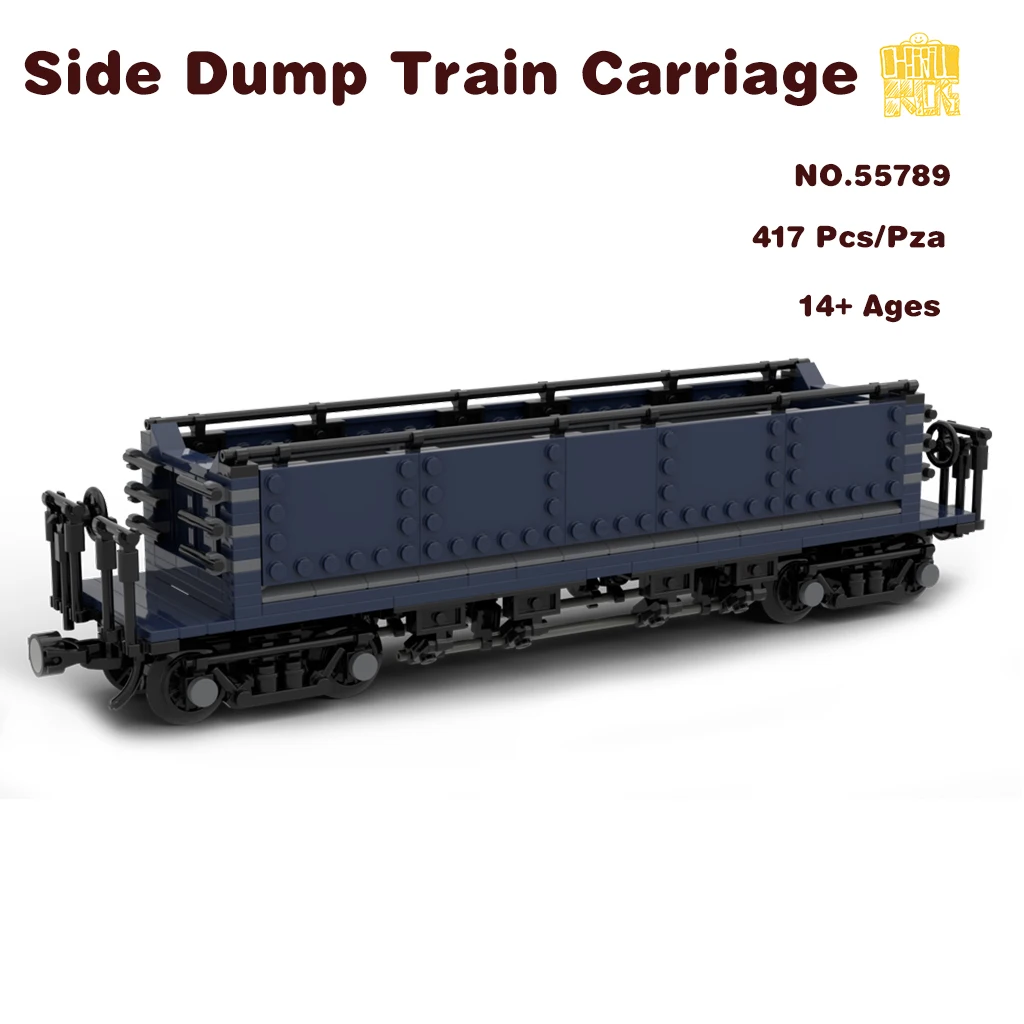 

MOC-55798 Side Dump Train Carriage Model With PDF Drawings Building Blocks Bricks Kids DIY Toys Birthday Christmas Gifts