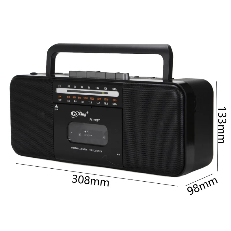 Imagem -06 - Portátil Vintage Retro Usb Multiband Radio Stereo Bluetooth Boombox Mp3 Audio Cassette Gravador de Fita am fm sw Recorder Rádio sem Fio