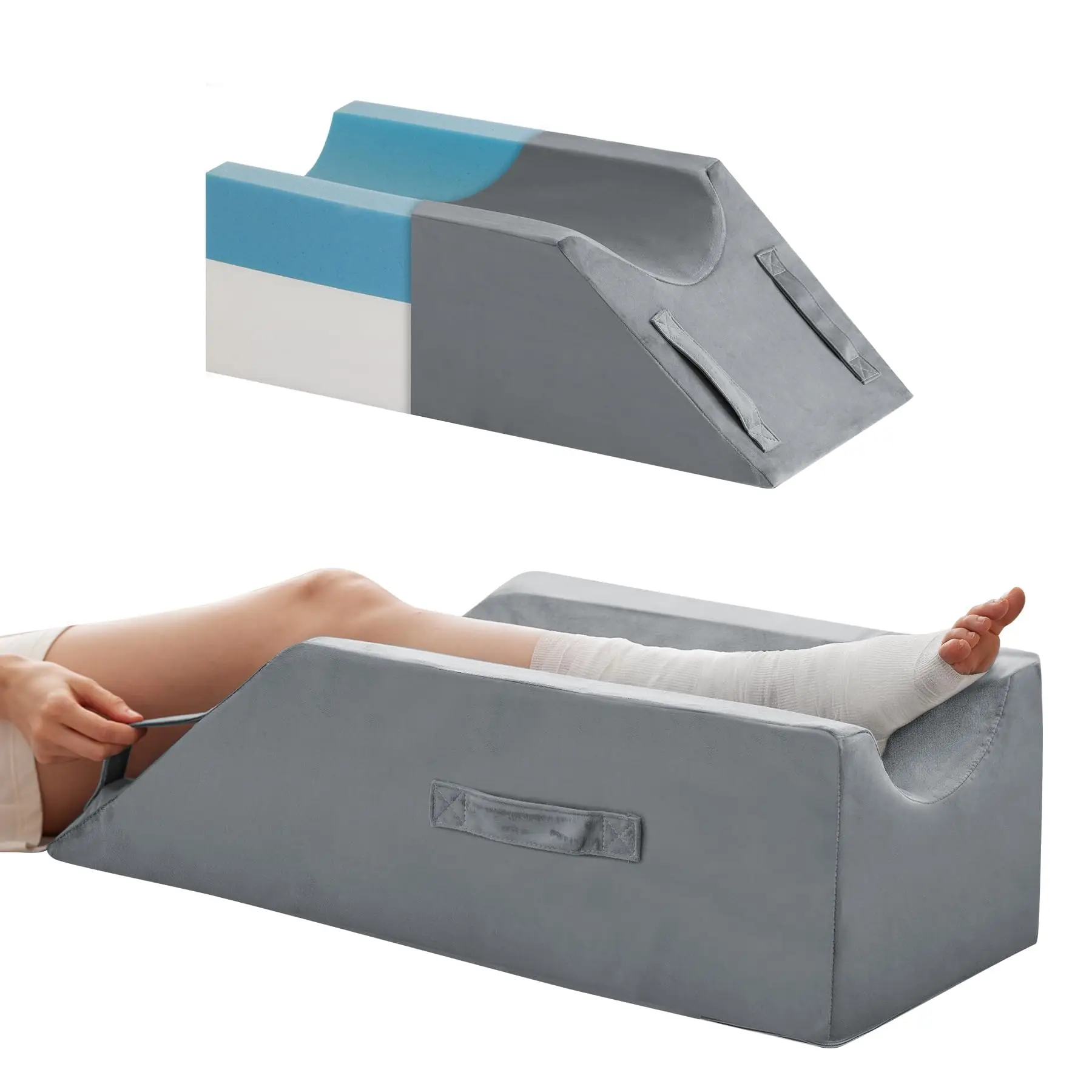 Leg Pillow Elevation Blood Circulation, Wedge Pillow for Legs Swelling, Knee Pillow Wedge Post Surgery, Leg Elevation Pillows