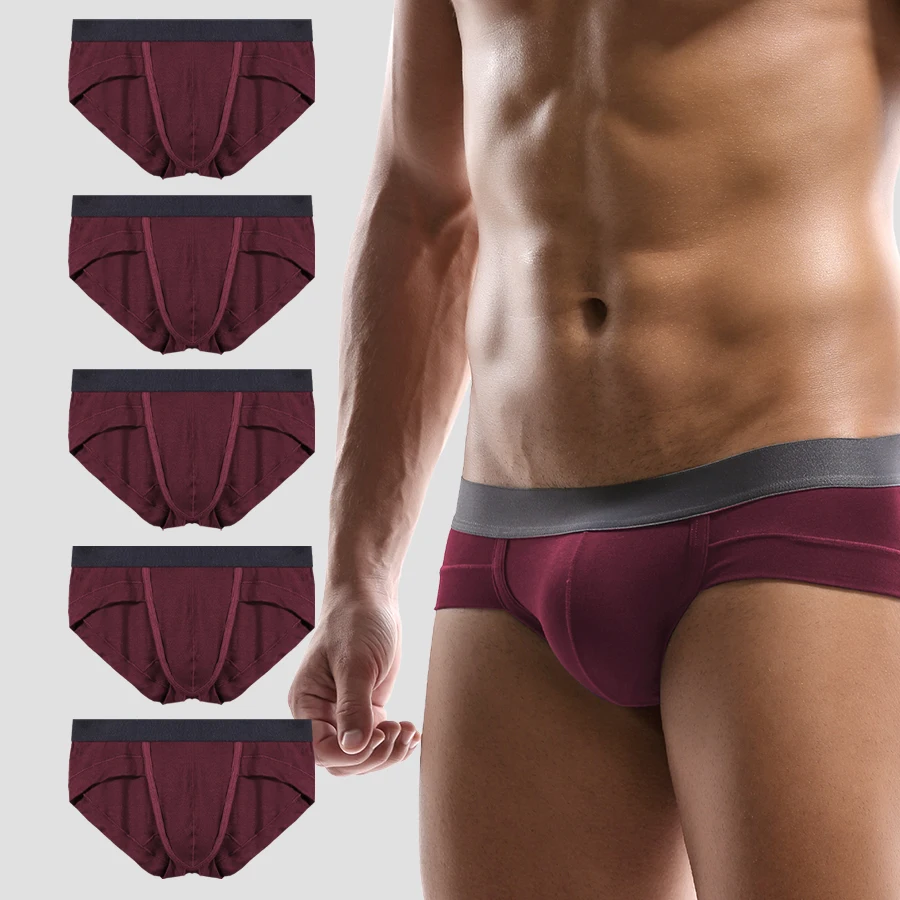 

5 шт. мужские трусы с U-образными карманами, дышащие модальные трусы, белые трусы с низкой талией для летней молодежи