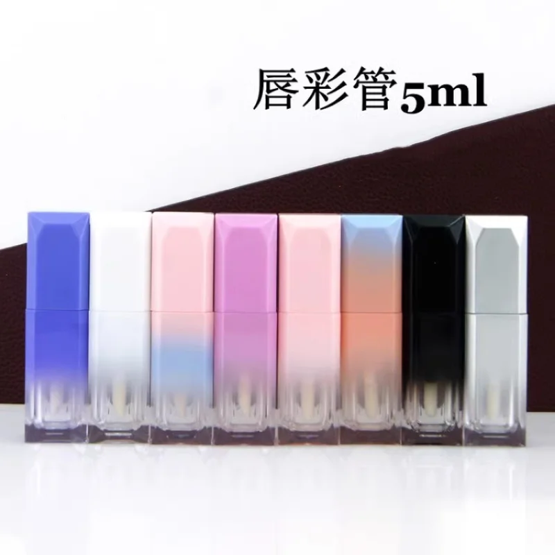 

10-100PCS Empty Square Lip Gloss Tube Gradient Color Lip Glaze Tube 5ml Empty Lip Oil Container Cosmetic Makeup Tool