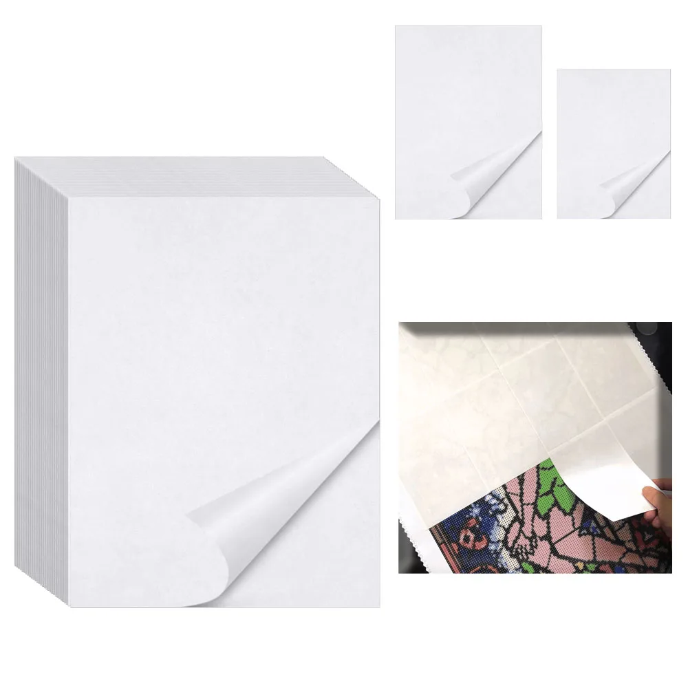 A4/A5/A6 50pcs Diamond Painting Release Paper Non-stick Cover 5D DIY Replacement Accessories Double-Sided White Cover Minders