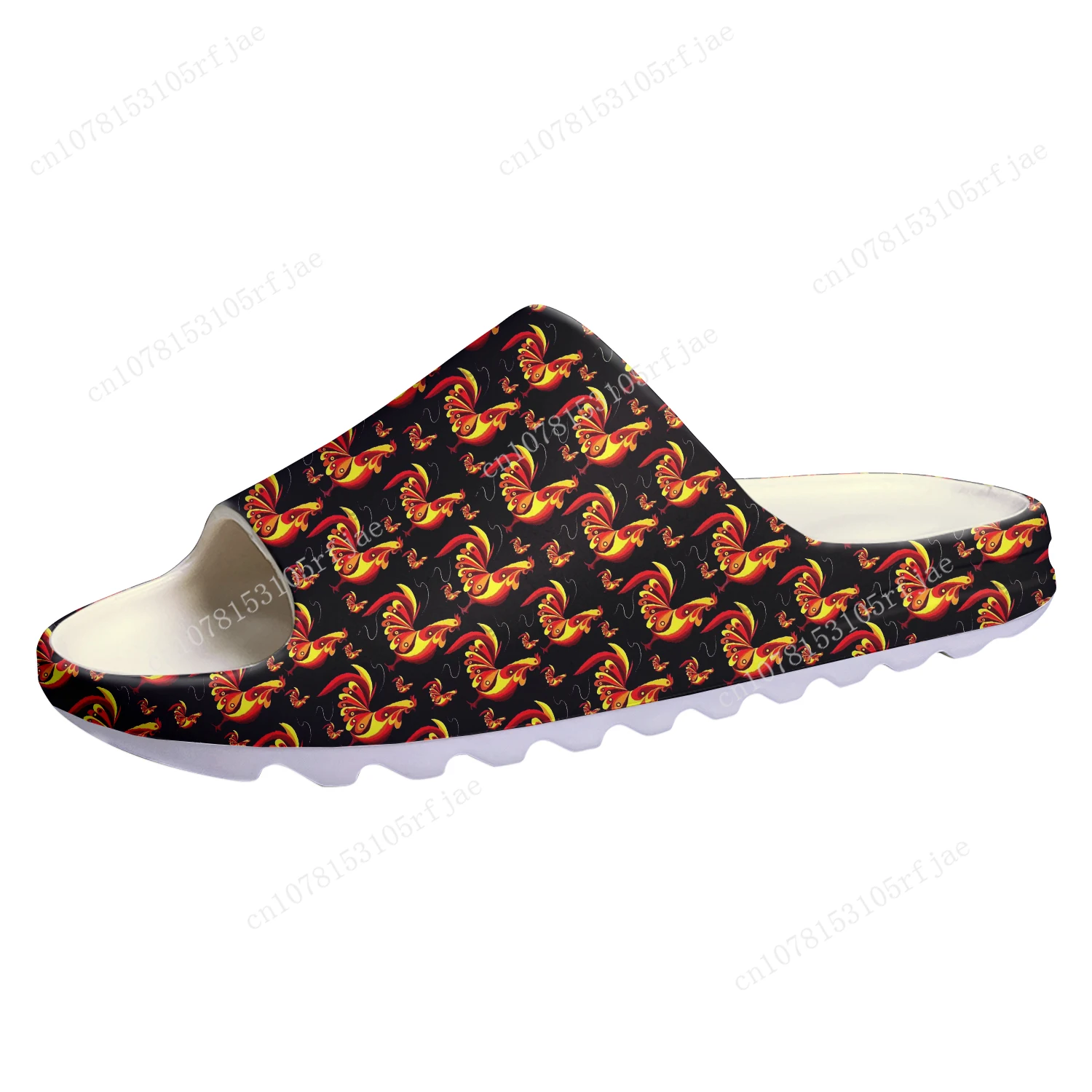 Cartoon Rooster Print Custom Soft Sole Sllipers Mens Womens Teenager Fashion Bathroom Home Clogs Custom Water Shoes on Sandals