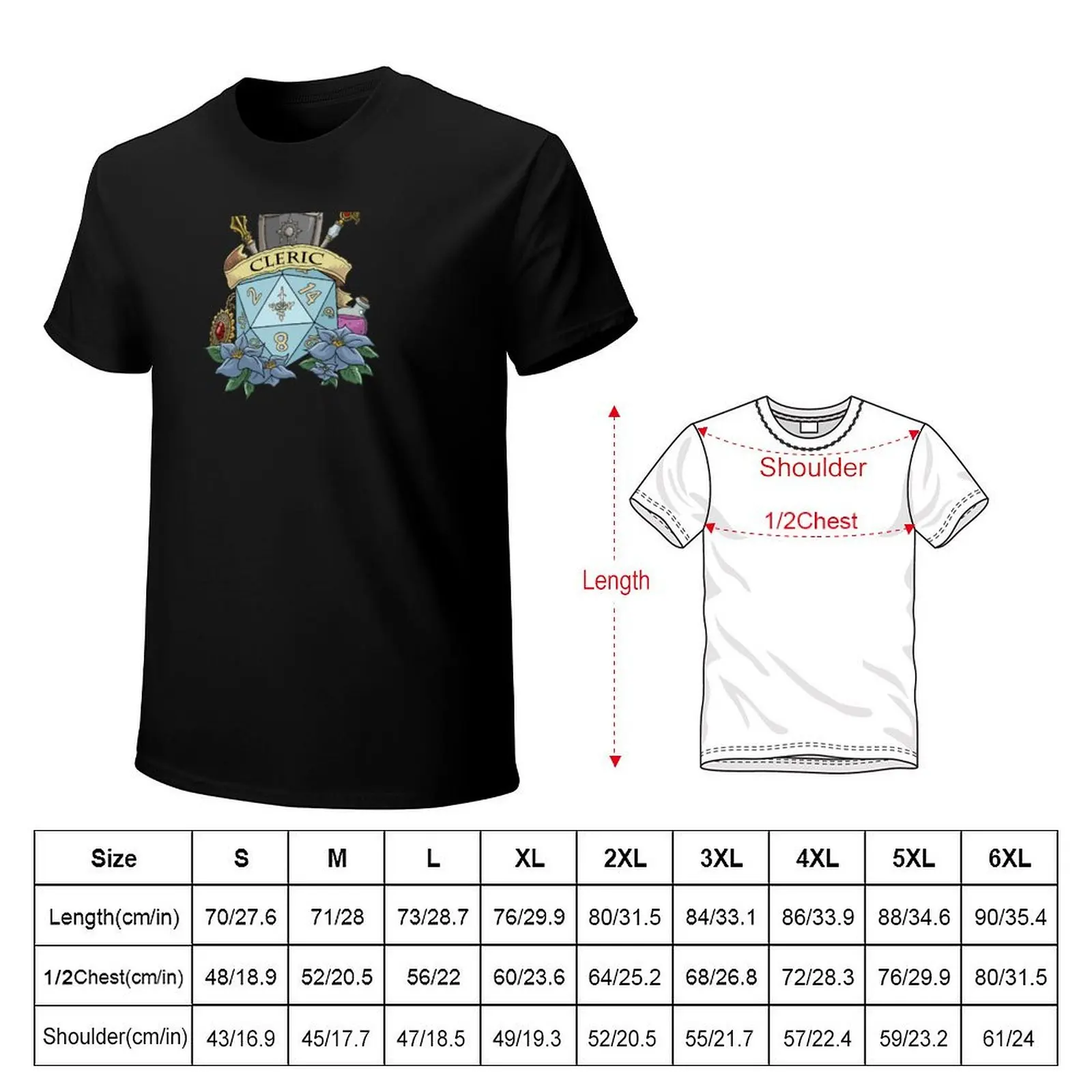 Dice Cleric T-Shirt Summer Fashion Casual Tee Shirt