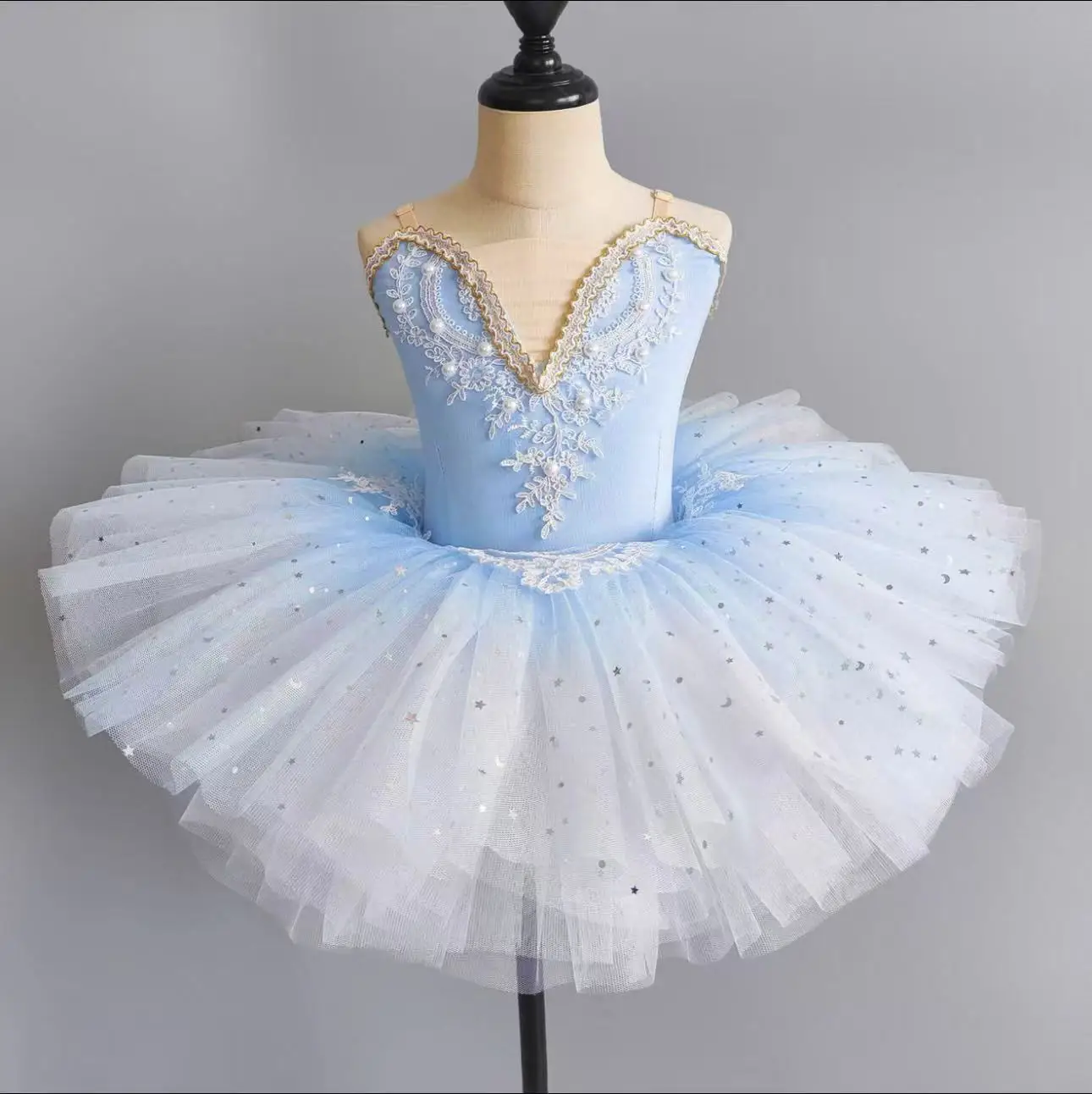 

Cute Girls Ballet Tutu Dress Romantic Sequin Gradient Modern Dance Skirt Kids Carnival Event Stage Performance Ballet Skirts