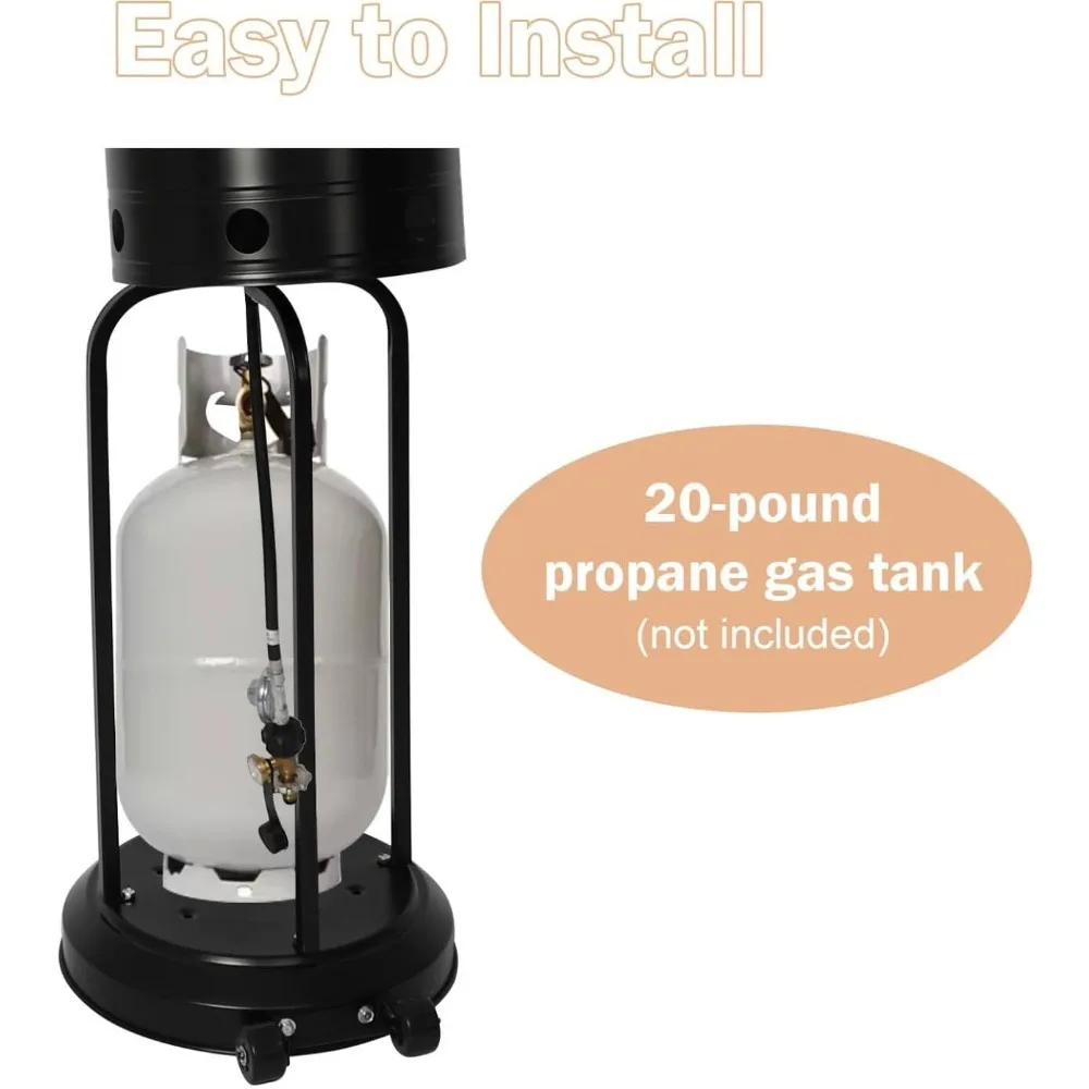 36,000 BTU Outdoor Heaters for Patio, Safety Protection System Outdoor Heater, Patio Heater with Wheels for Commercial Use