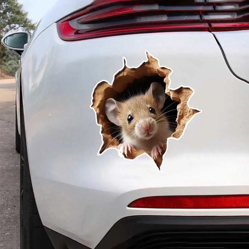 Mouse Hole Car Sticker Vinyl Decal Waterproof Rear Window Motorcycle Camper Bumper Truck Laptop Decoration SH1603