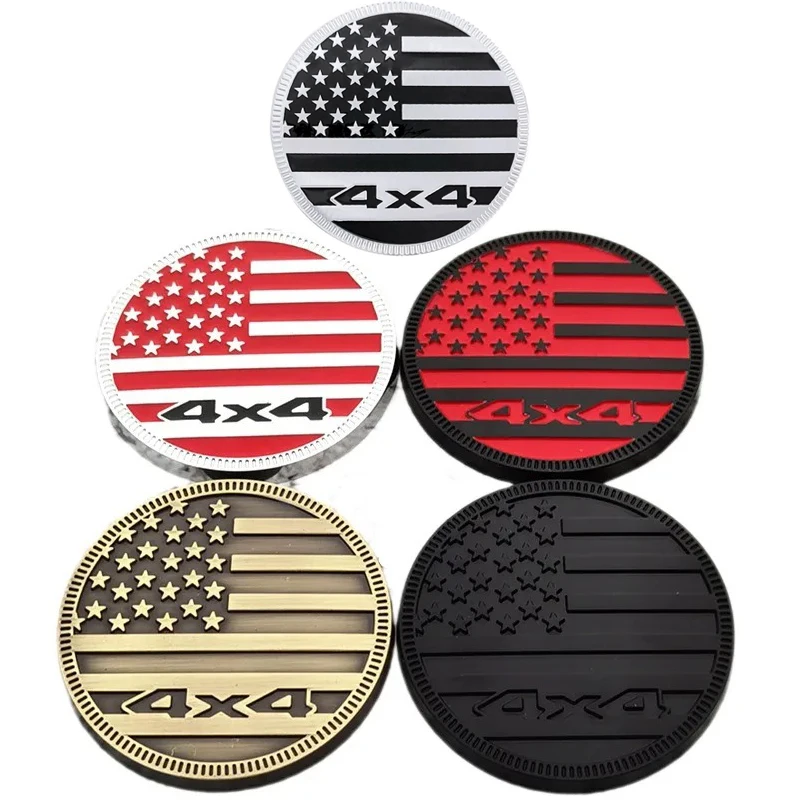 

3D Metal 4X4 USA Flag Car Body Fender Rear Trunk Badge Emblem Decal Sticker For Ford Dodge Jeep Wrangler Patriot Grand Cherokee